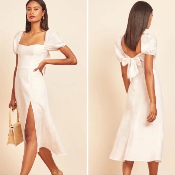 Reformation Denver Linen Dress Size 6 - Picture 1 of 4